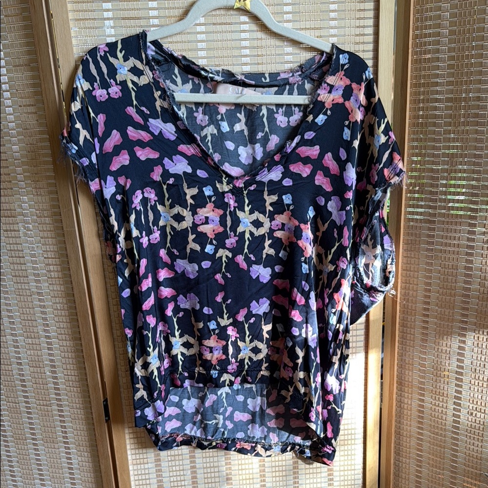 Floral V-Neck Women's Top